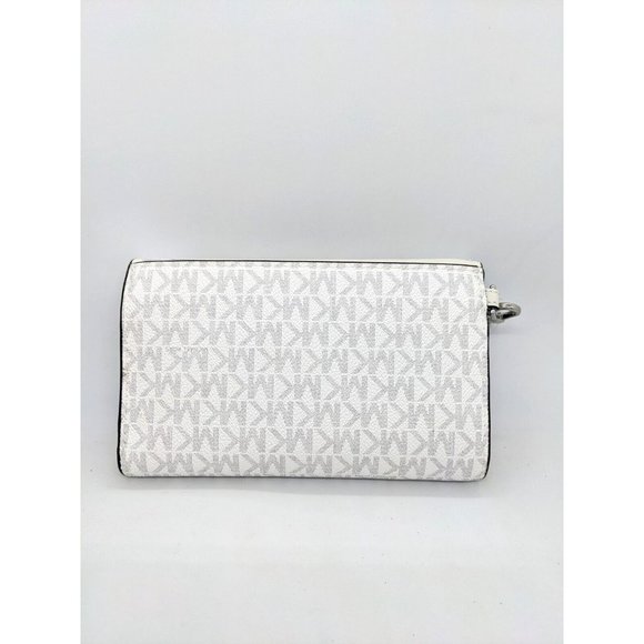 MICHAEL KORS Jet Set Signature logo faux-leather phone wallet wristlet- WHITE - Picture 5 of 9